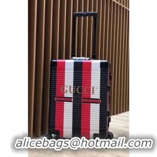 Discount Gucci Sylvie Striped Trim Logo Luggage 122201 Black 2018