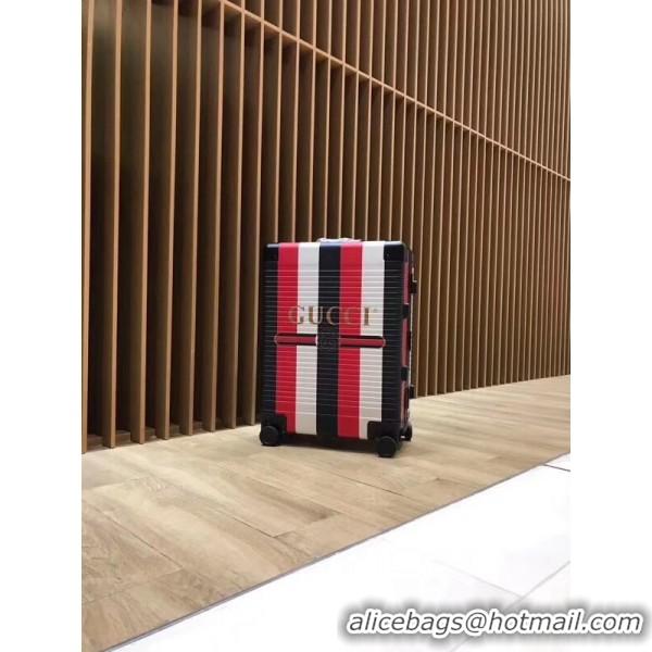 Discount Gucci Sylvie Striped Trim Logo Luggage 122201 Black 2018