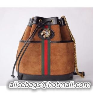 Reasonable Price Gucci Rajah Medium Bucket Bag 553961 Tan/Black 2018