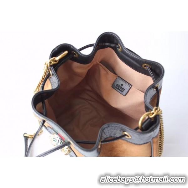 Reasonable Price Gucci Rajah Medium Bucket Bag 553961 Tan/Black 2018