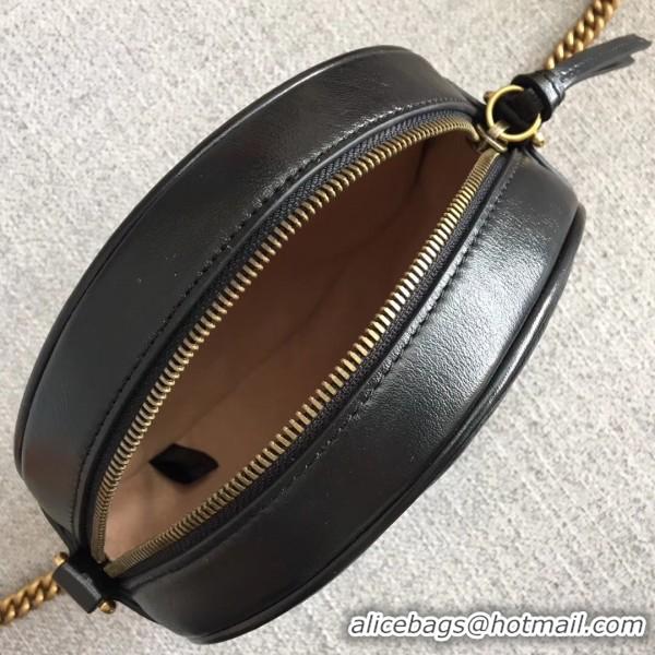 Good Quality Gucci GG Marmont Mini Round Shoulder Bag 550154 Black 2018