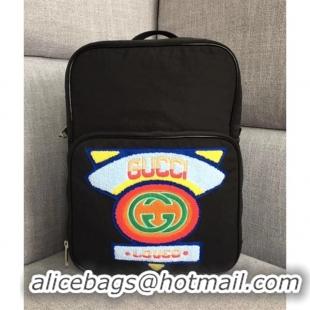 Good Looking Gucci Medium Backpack with Gucci '80s Patch 536724 Black 2018