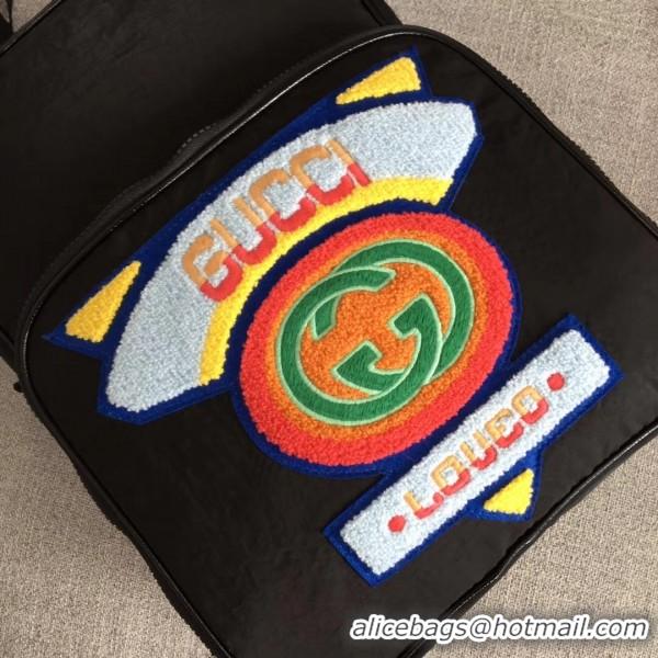 Good Looking Gucci Medium Backpack with Gucci '80s Patch 536724 Black 2018