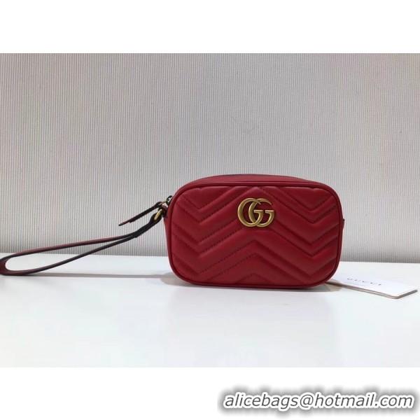 Top Grade Gucci Gucci GG Marmont Matelassé Clutch 443438 Red 2018