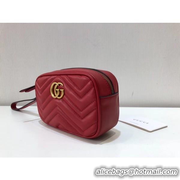 Top Grade Gucci Gucci GG Marmont Matelassé Clutch 443438 Red 2018