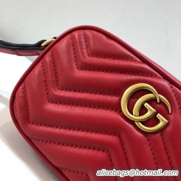 Top Grade Gucci Gucci GG Marmont Matelassé Clutch 443438 Red 2018