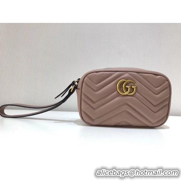 Promotional Gucci Gucci GG Marmont Matelassé Clutch 443438 Dusty Pink 2018