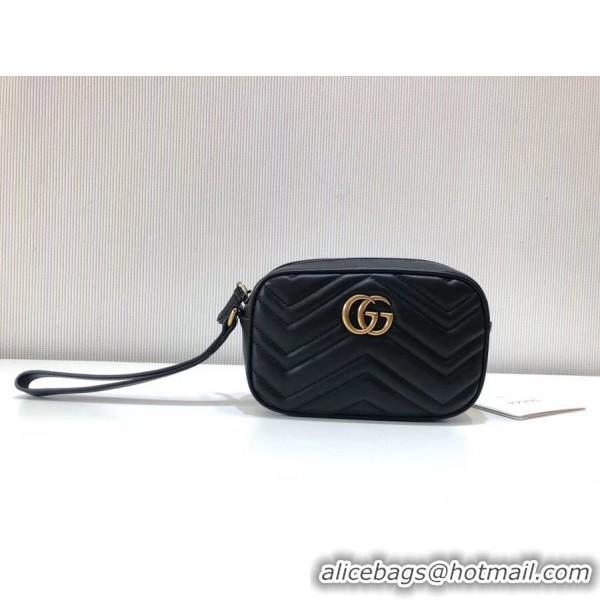 Good Taste Gucci Gucci GG Marmont Matelassé Clutch 443438 Black 2018