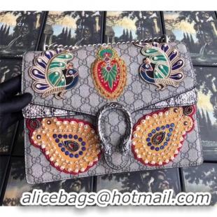 Top Grade Gucci Dionysus GG Snakeskin Medium Shoulder Bag with Phoenix Appliqué 403348 2018