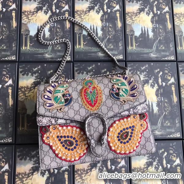 Top Grade Gucci Dionysus GG Snakeskin Medium Shoulder Bag with Phoenix Appliqué 403348 2018