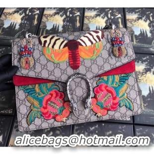 Charming Gucci Dionysus GG Snakeskin Medium Shoulder Bag with Appliqué 400235