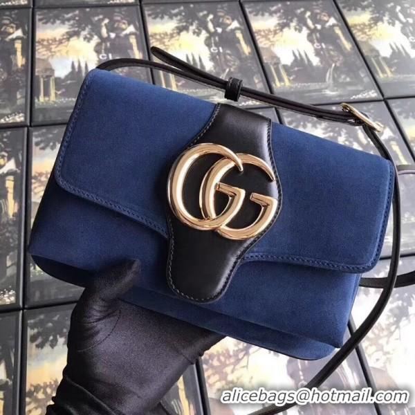 Sumptuous Gucci Arli Small Shoulder Bag 550129 Suede Blue 2019