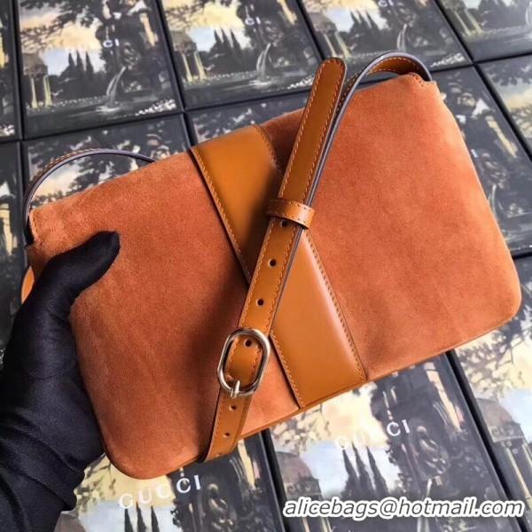 Stylish Gucci Arli Small Shoulder Bag 550129 Suede Orange 2019