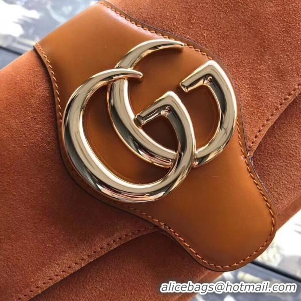 Stylish Gucci Arli Small Shoulder Bag 550129 Suede Orange 2019