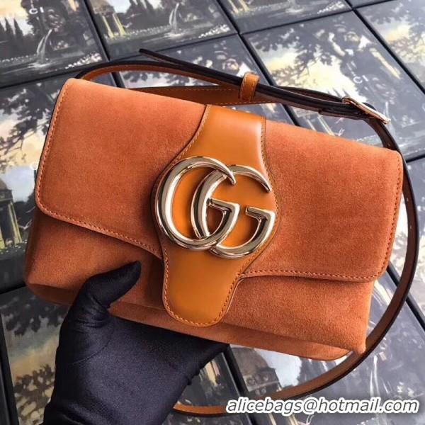 Stylish Gucci Arli Small Shoulder Bag 550129 Suede Orange 2019