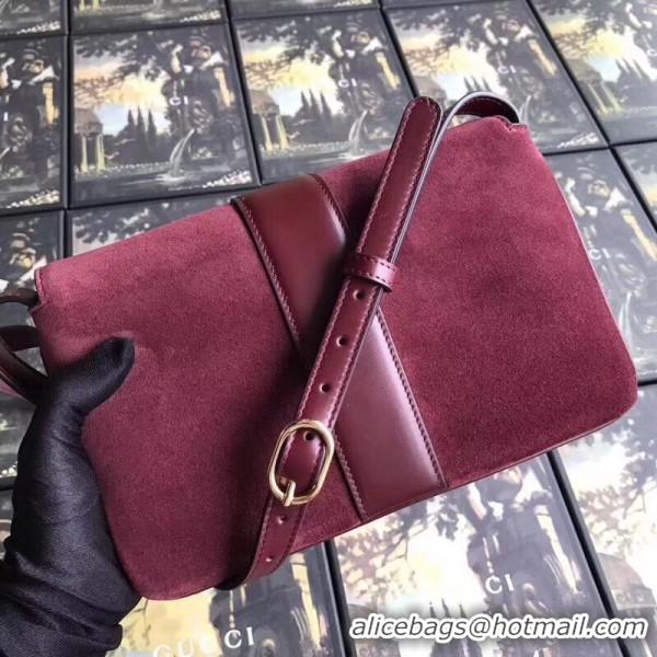 Discount Fashion Gucci Arli Small Shoulder Bag 550129 Suede Fuchsia 2019