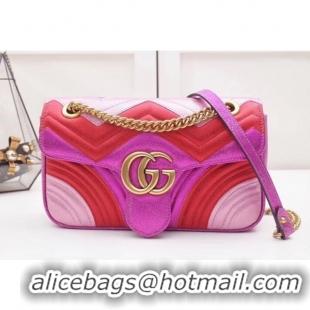 Pretty Style Gucci GG Marmont Small Matelassé Shoulder Bag 443497 Pink/Red 2019