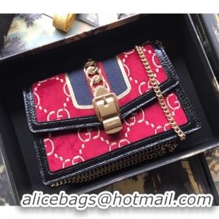 Durable Gucci Sylvie Velvet Chain Bag 494642 Red 2019