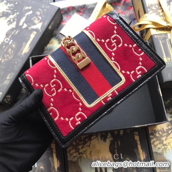 Durable Gucci Sylvie Velvet Chain Bag 494642 Red 2019