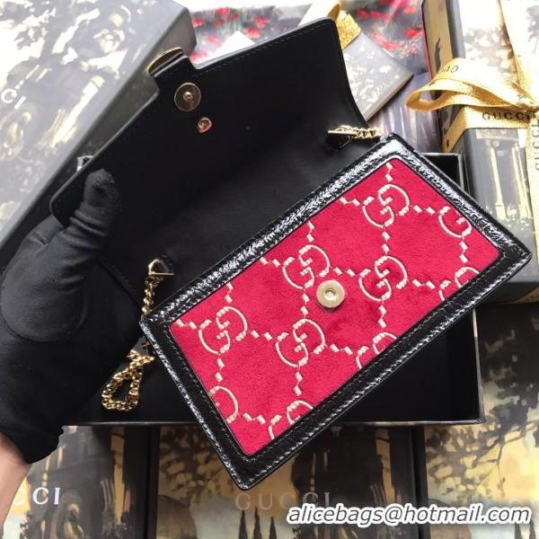 Durable Gucci Sylvie Velvet Chain Bag 494642 Red 2019