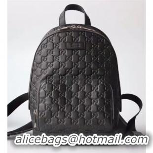 Good Quality Gucci Signature Leather Backpack 450967 Black 2019