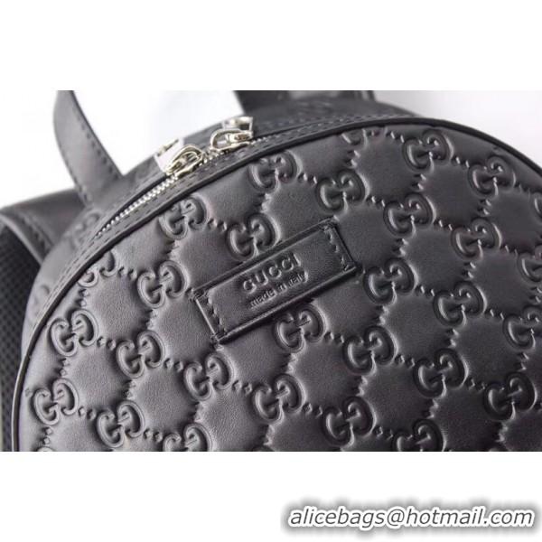 Good Quality Gucci Signature Leather Backpack 450967 Black 2019