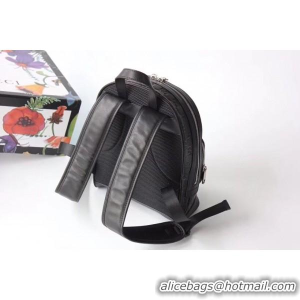 Good Quality Gucci Signature Leather Backpack 450967 Black 2019