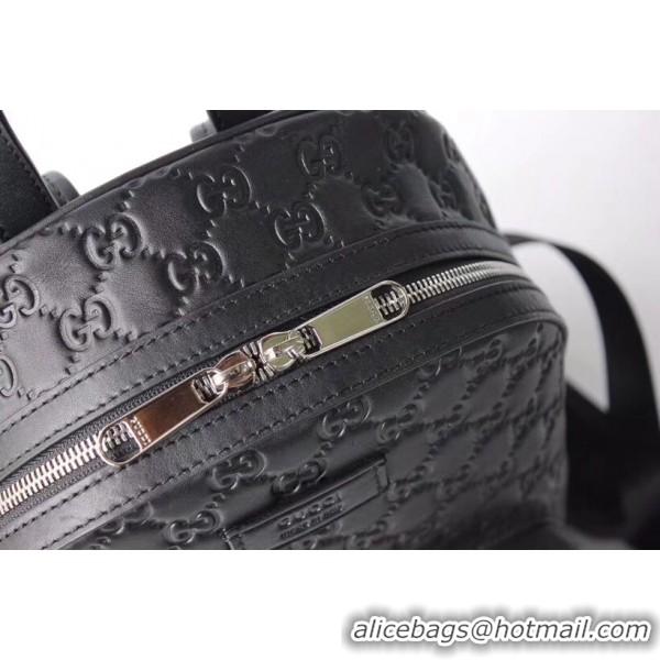 Good Quality Gucci Signature Leather Backpack 450967 Black 2019