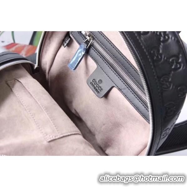 Good Quality Gucci Signature Leather Backpack 450967 Black 2019