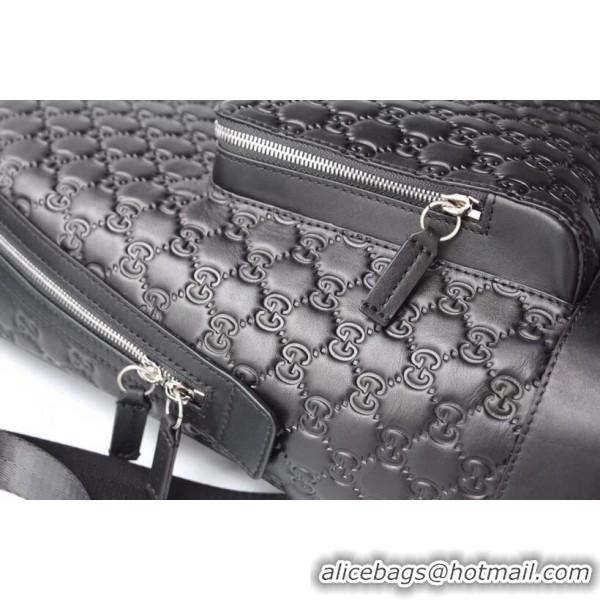 Grade Gucci Signature Leather Backpack 406370 Black 2019