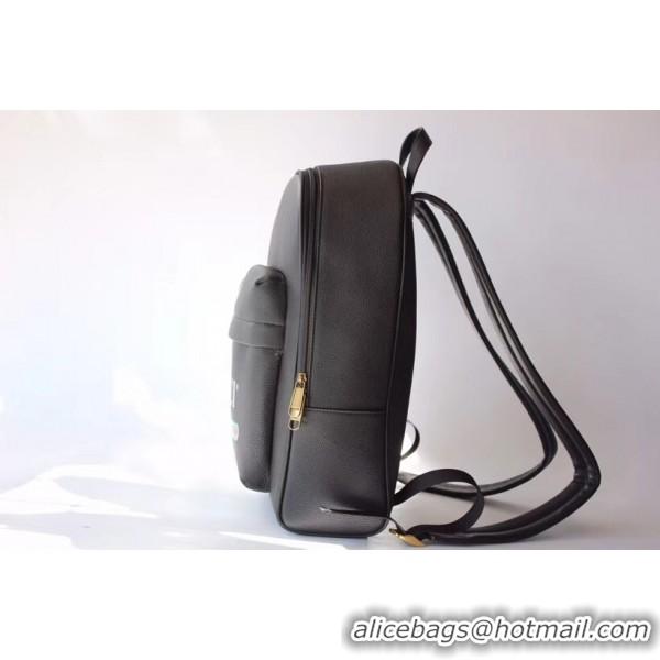 Top Quality Gucci Print Leather Backpack 547834 Black 2019