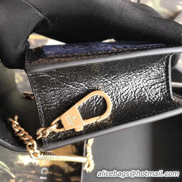 Best Price Gucci Sylvie Velvet Chain Bag 494642 Blue 2019