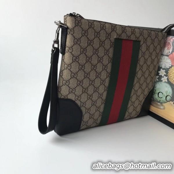 Perfect Gucci Web GG Supreme Men's Clutch Bag 523603 Beige 2019