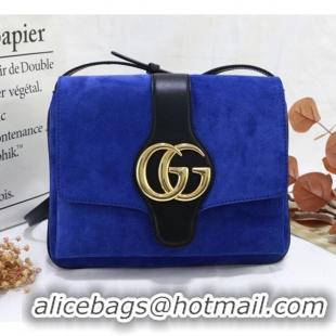 AAAAA Gucci Arli Medium Suede Shoulder Bag 550126 Blue/Black 2019