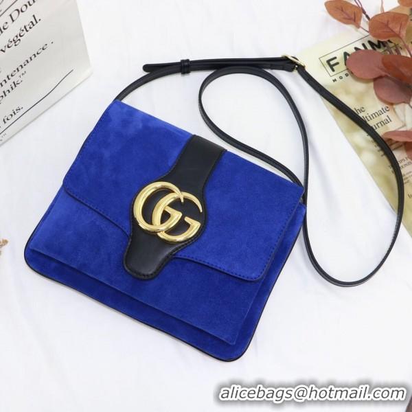 AAAAA Gucci Arli Medium Suede Shoulder Bag 550126 Blue/Black 2019