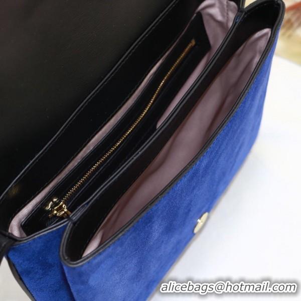 AAAAA Gucci Arli Medium Suede Shoulder Bag 550126 Blue/Black 2019