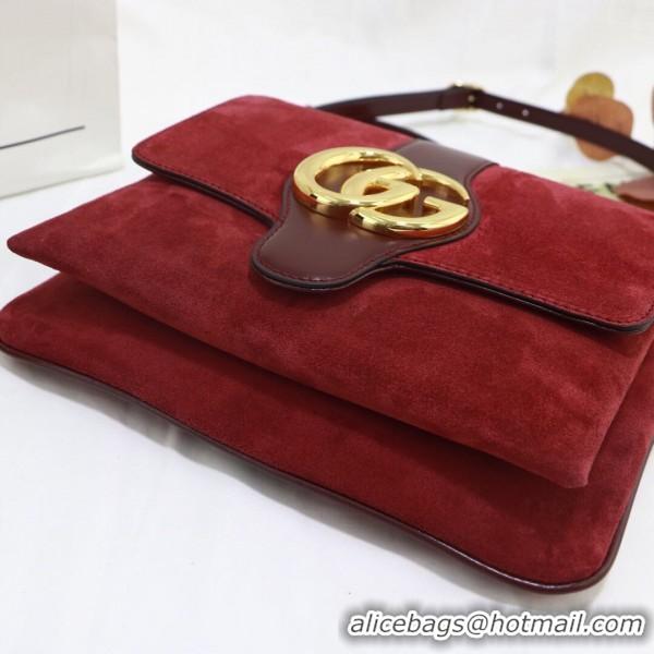 Sophisticated Gucci Arli Medium Suede Shoulder Bag 550126 Red 2019