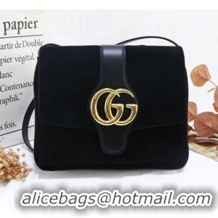 Duplicate Gucci Arli Medium Suede Shoulder Bag 550126 Black 2019