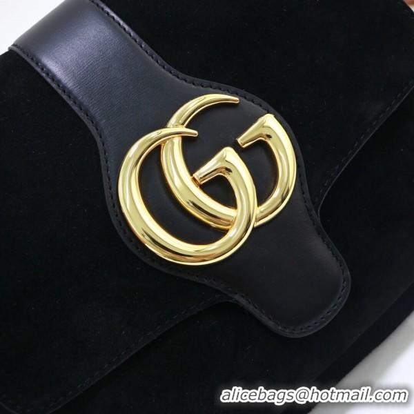 Duplicate Gucci Arli Medium Suede Shoulder Bag 550126 Black 2019