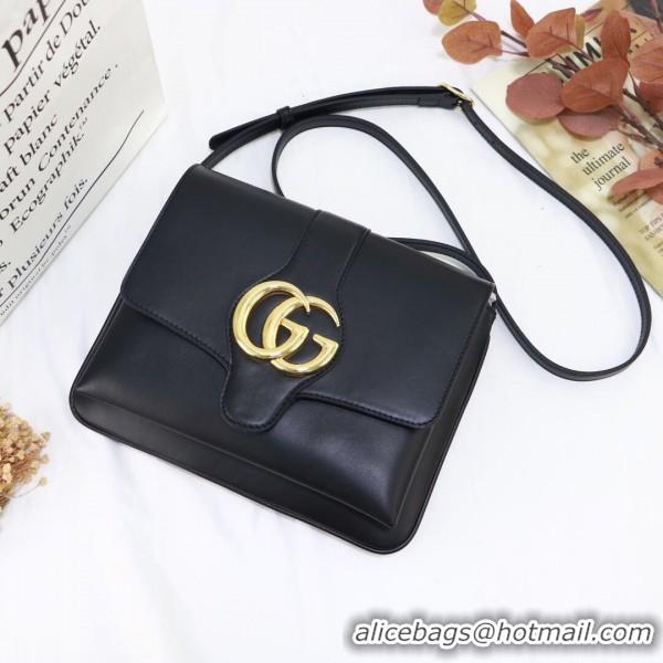 Charming Gucci Arli Medium Leather Shoulder Bag 550126 Black 2019