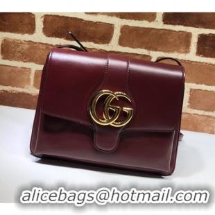 Luxury Discount Gucci Arli Medium Leather Shoulder Bag 550126 Burgundy 2019