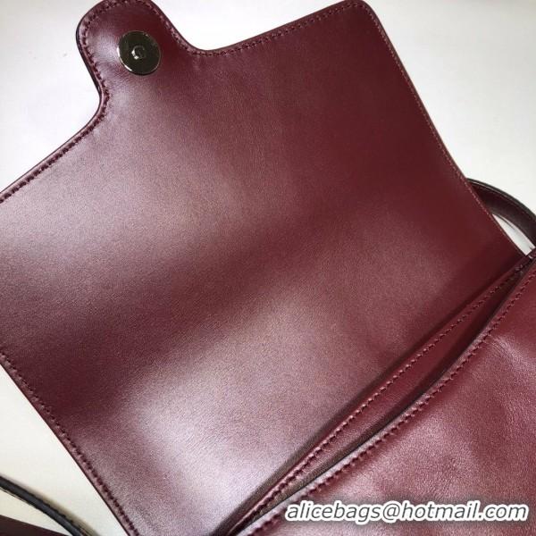 Luxury Discount Gucci Arli Medium Leather Shoulder Bag 550126 Burgundy 2019