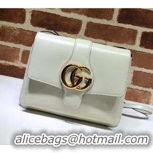 Luxury Gucci Arli Medium Leather Shoulder Bag 550126 White 2019