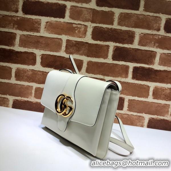 Luxury Gucci Arli Medium Leather Shoulder Bag 550126 White 2019