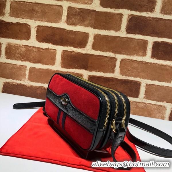 Luxury Cheap Gucci Ophidia Suede Mini Bag 546597 Red 2018