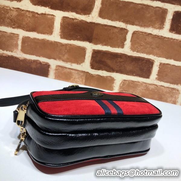 Luxury Cheap Gucci Ophidia Suede Mini Bag 546597 Red 2018