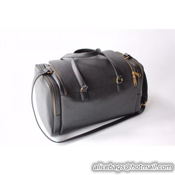 Famous Top Grade Gucci Logo Print Leather Carry-on Duffle 547837 Black