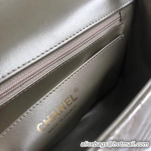 Famous Chanel Aged Metallic Light Gold Calfskin Small Classic Flap Bag 121129