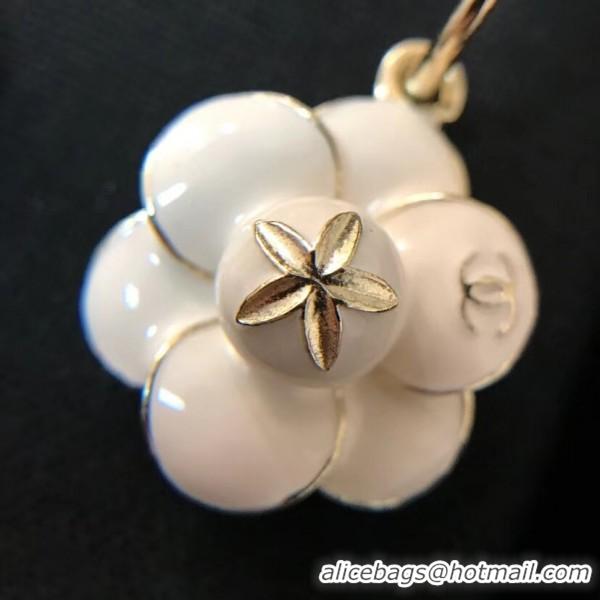 Popular Style Chanel Camellia Bloom Earrings AB0278 White/Silver 