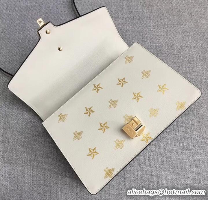 Luxury Gucci Sylvie Bee Star small shoulder bag A421882 White